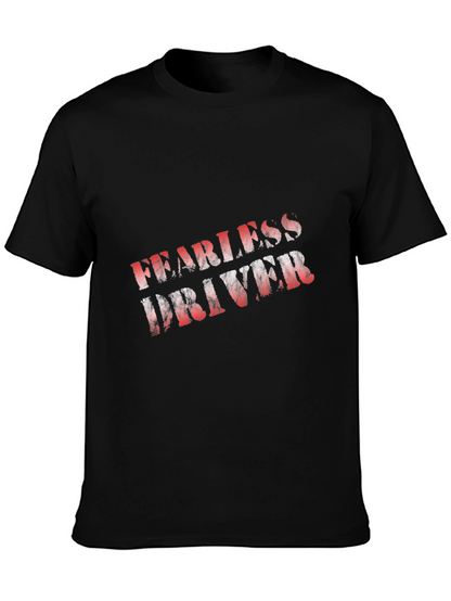 Fearless Driver Graphic Tee - Black Cotton Blend