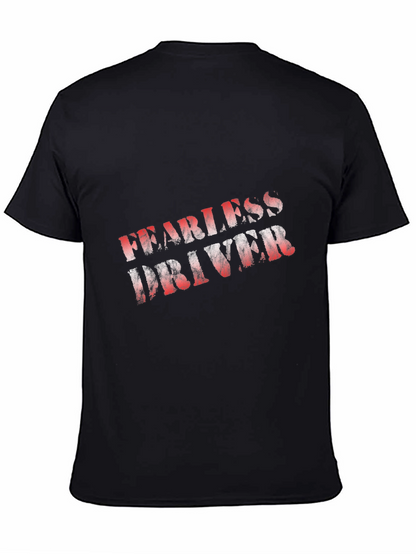 Fearless Driver Graphic Tee - Black Cotton Blend