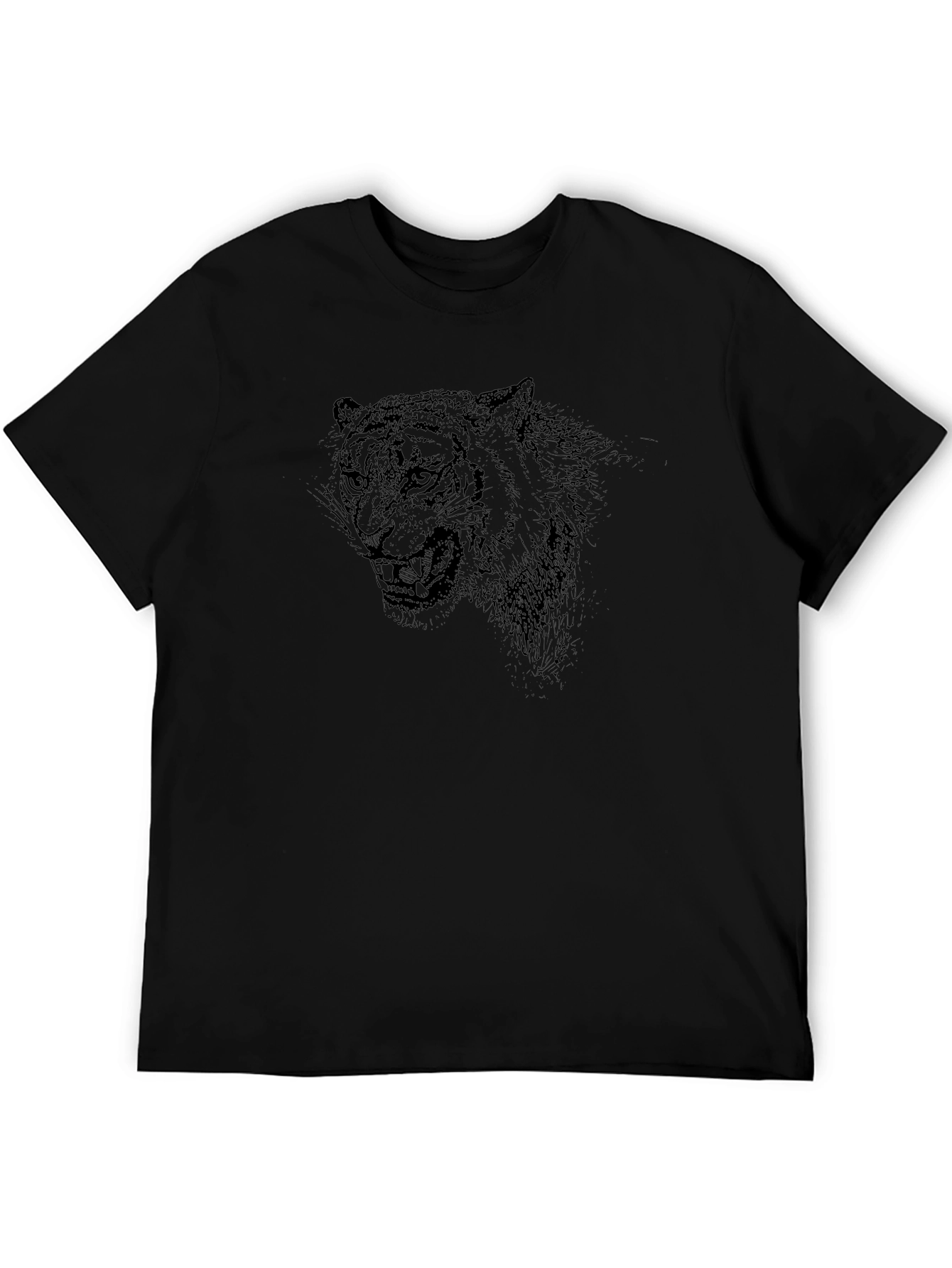 Mens Black Tiger Graphic Tee