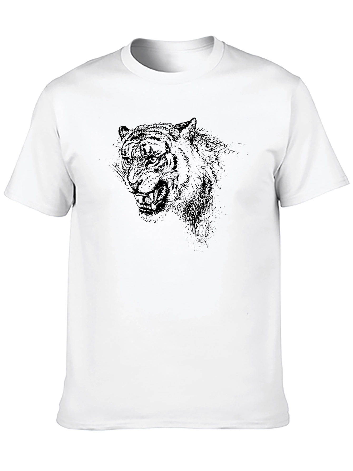 Mens Black Tiger Graphic Tee
