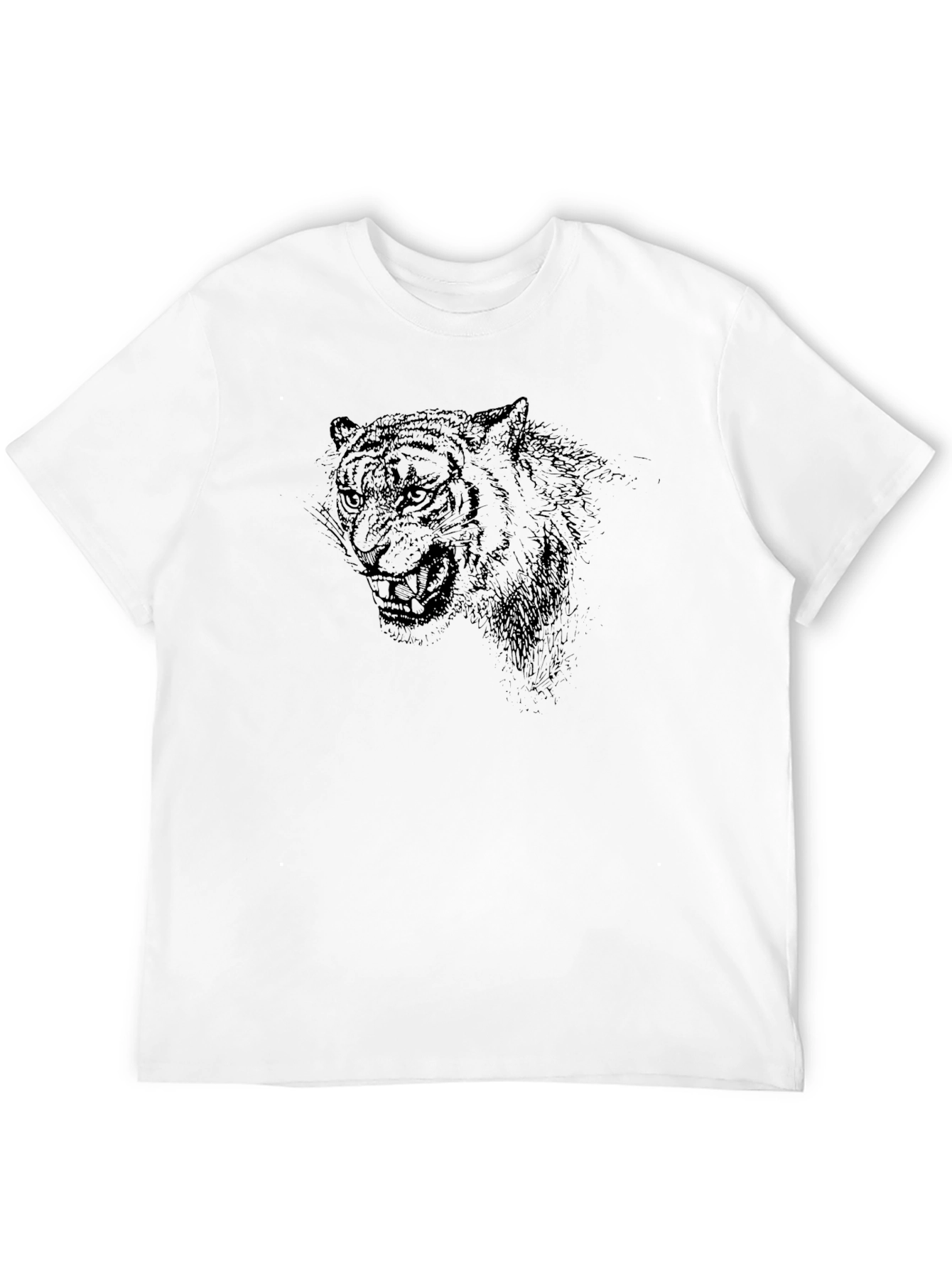 Mens Black Tiger Graphic Tee