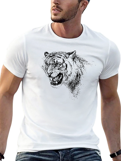 Mens Black Tiger Graphic Tee