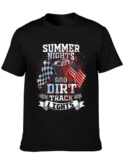 Summer Nights Dirt Track Racing Graphic Tee