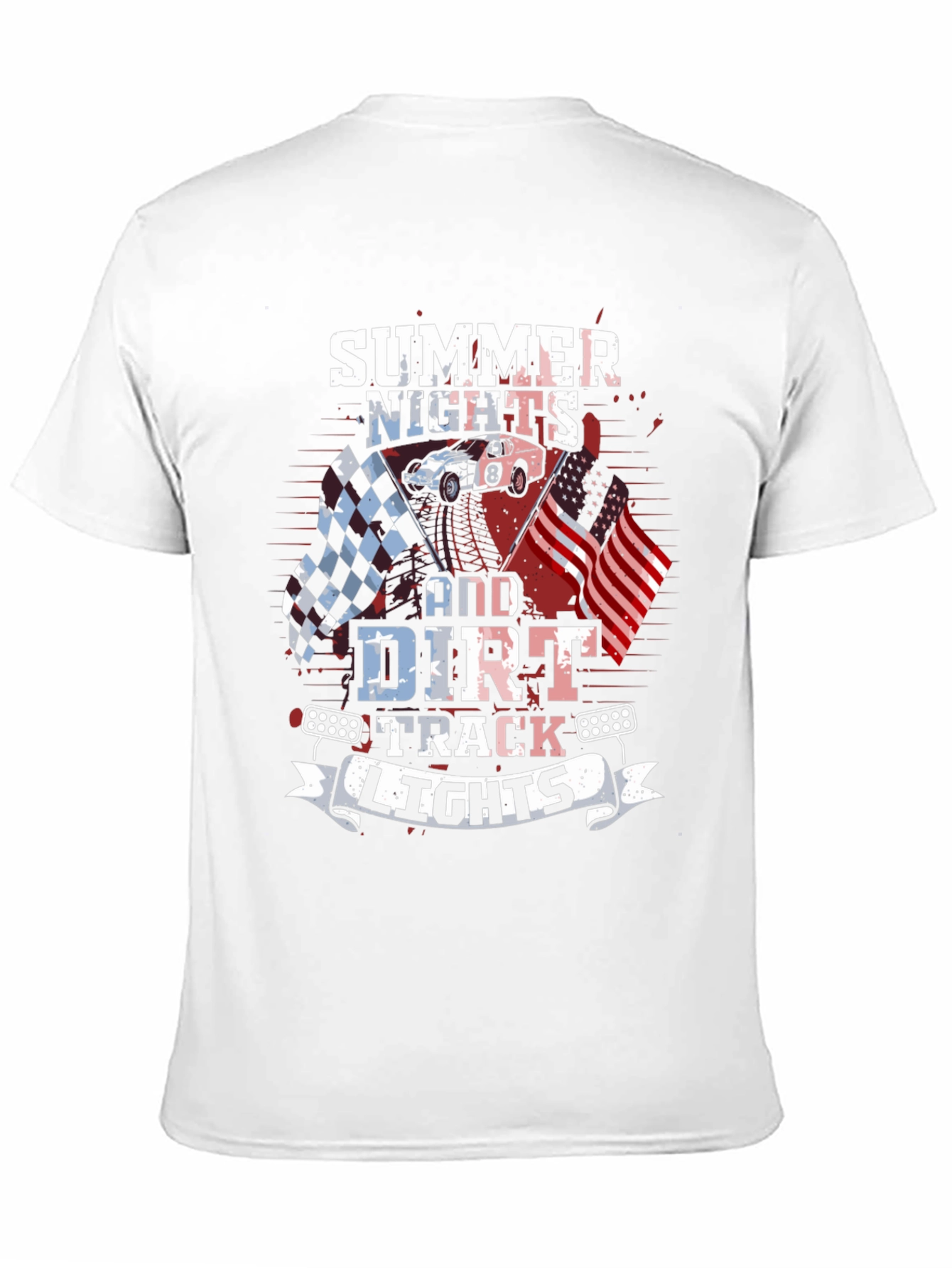 Summer Nights Dirt Track Racing Graphic Tee