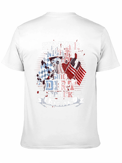 Summer Nights Dirt Track Racing Graphic Tee