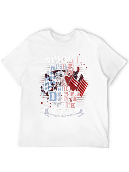 Summer Nights Dirt Track Racing Graphic Tee