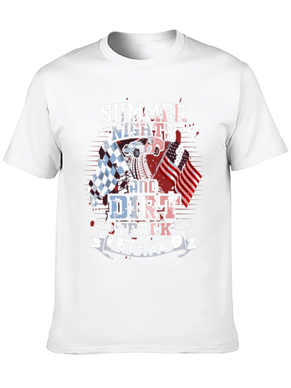 Summer Nights Dirt Track Racing Graphic Tee
