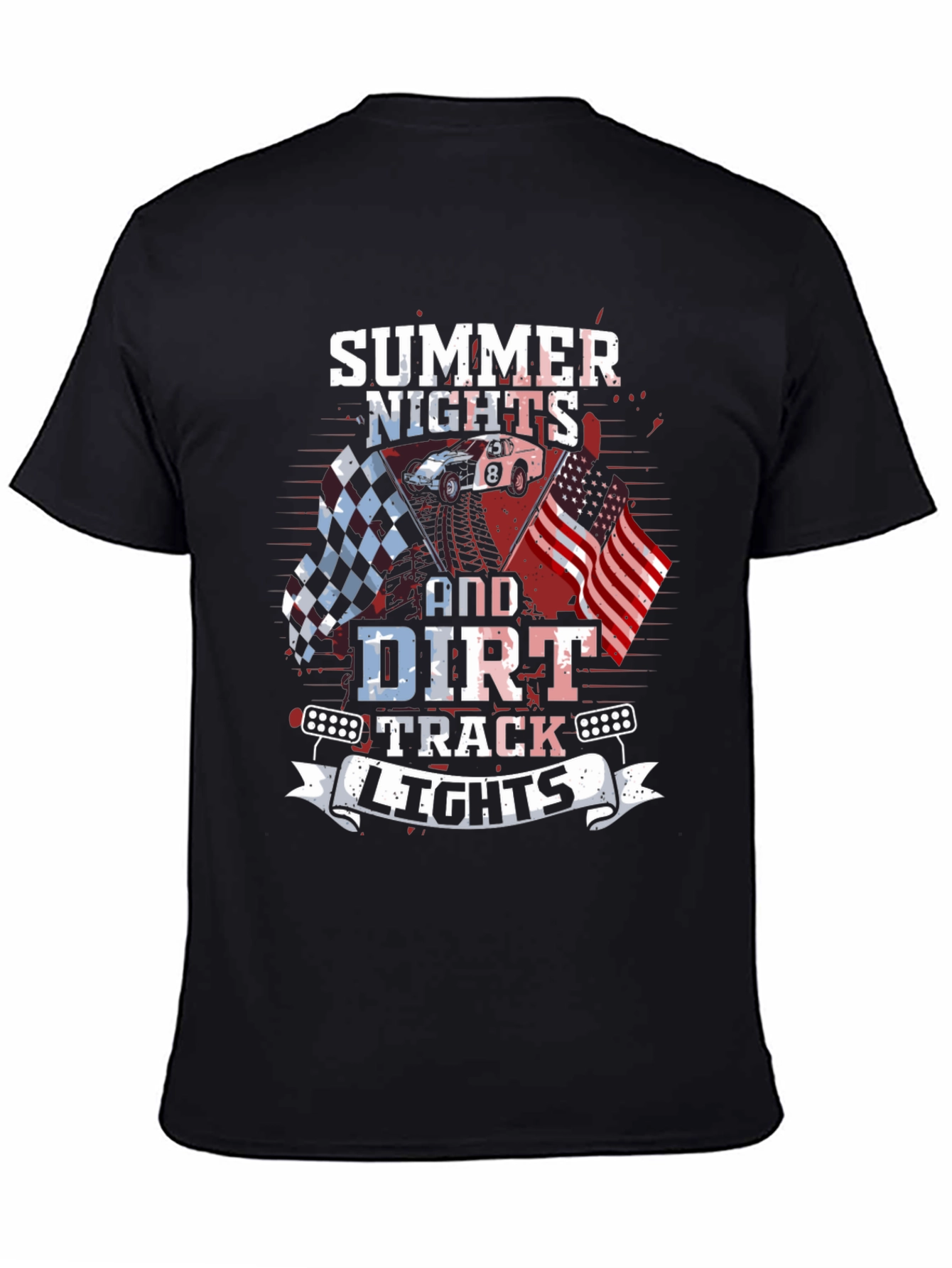Summer Nights Dirt Track Racing Graphic Tee