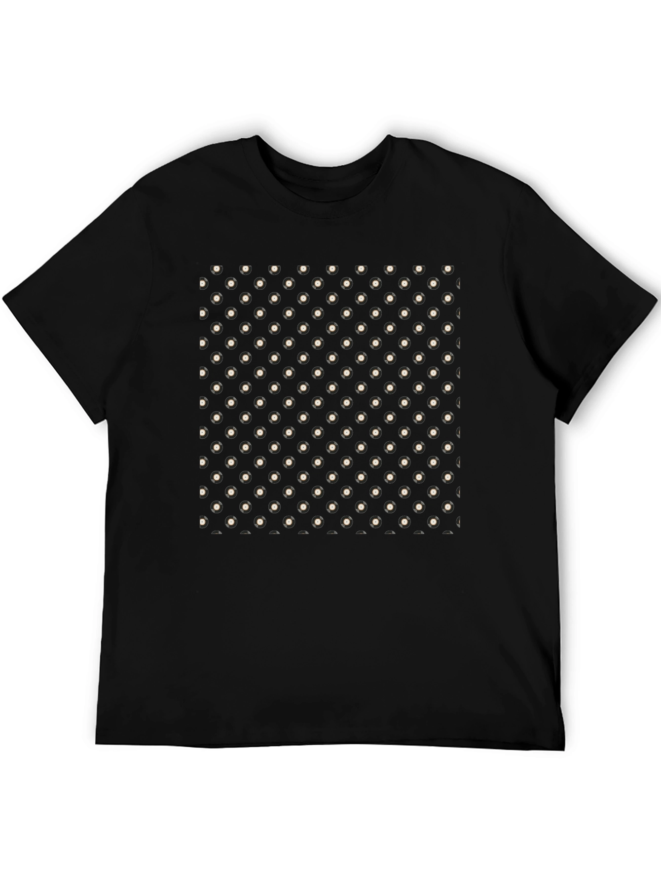 Retro Spot Print Black T-Shirt
