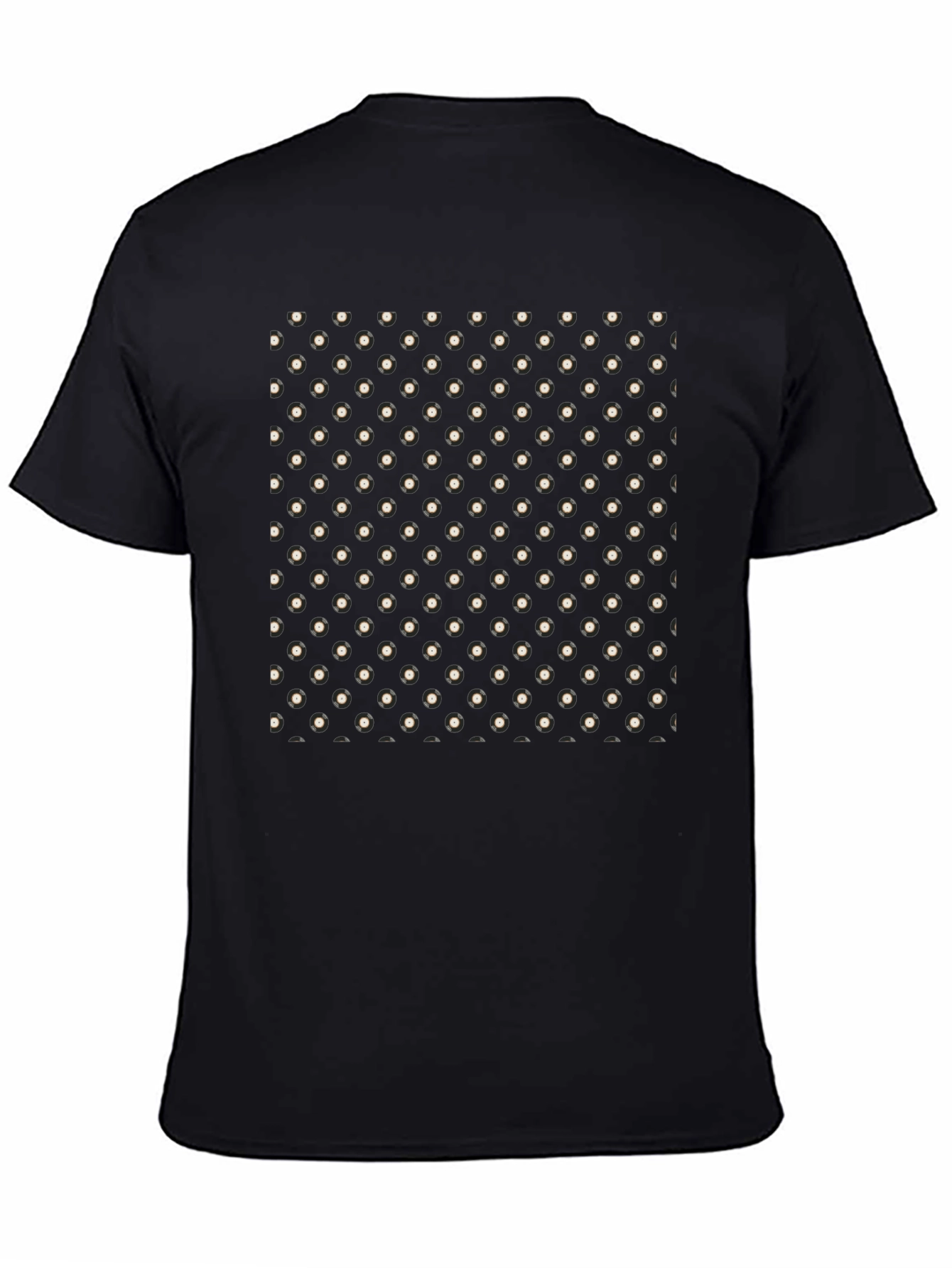 Retro Spot Print Black T-Shirt