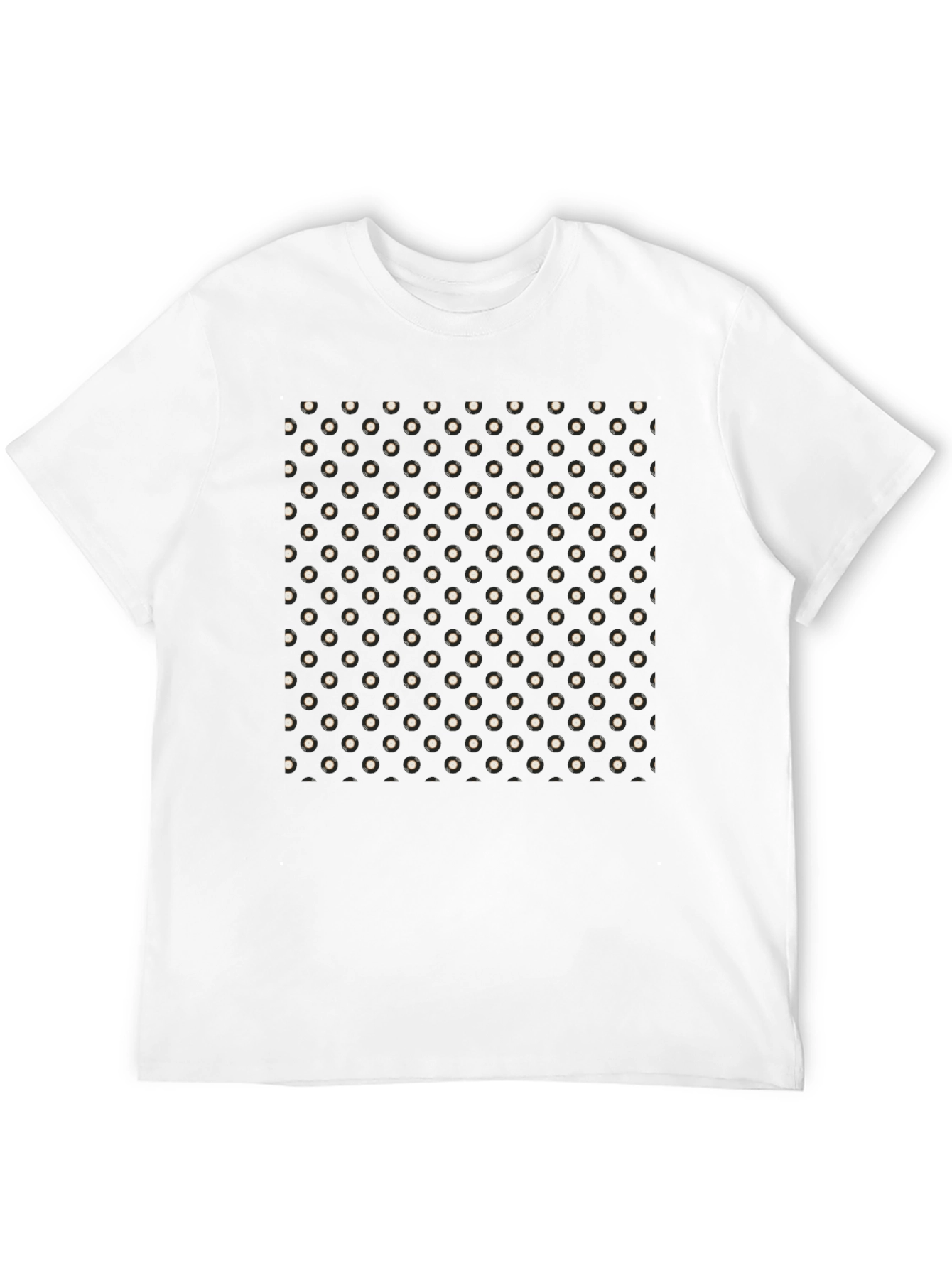 Retro Spot Print Black T-Shirt