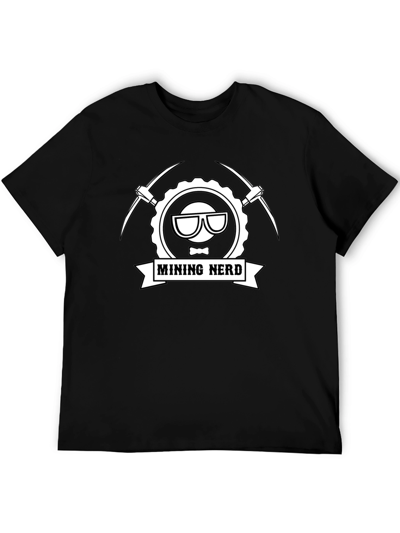 Mining Nerd Graphic Tee - Black Cotton T-Shirt