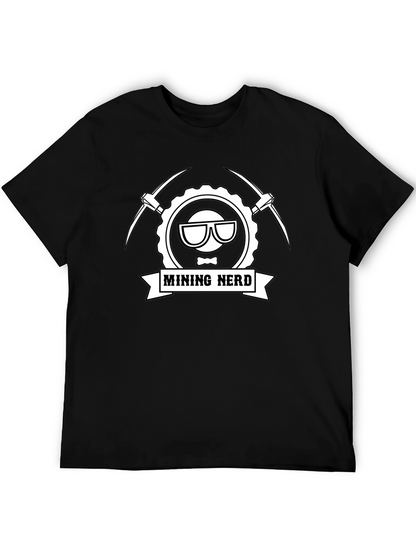 Mining Nerd Graphic Tee - Black Cotton T-Shirt