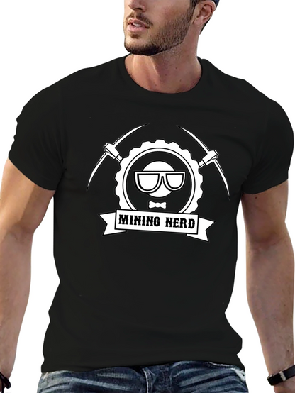 Mining Nerd Graphic Tee - Black Cotton T-Shirt