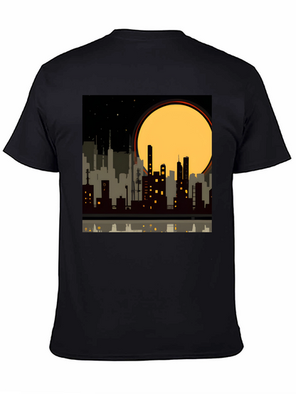 Urban Nights Graphic Tee - Cityscape Silhouette