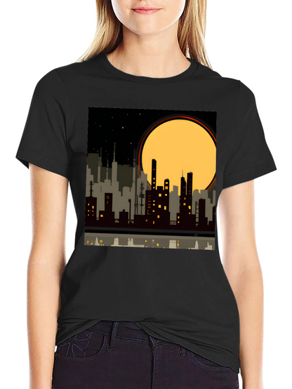 Urban Nights Graphic Tee - Cityscape Silhouette