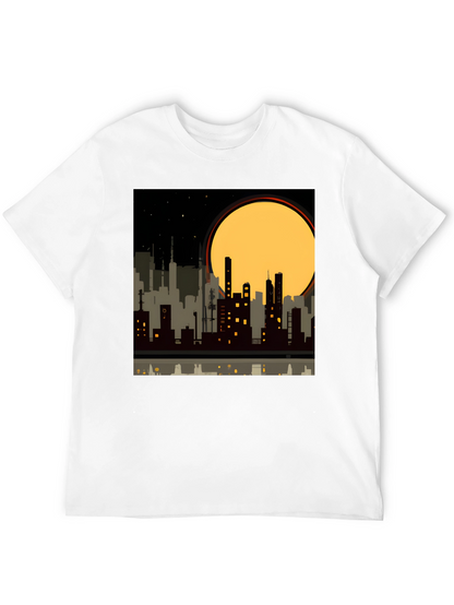 Urban Nights Graphic Tee - Cityscape Silhouette