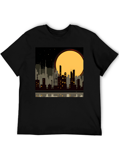 Urban Nights Graphic Tee - Cityscape Silhouette