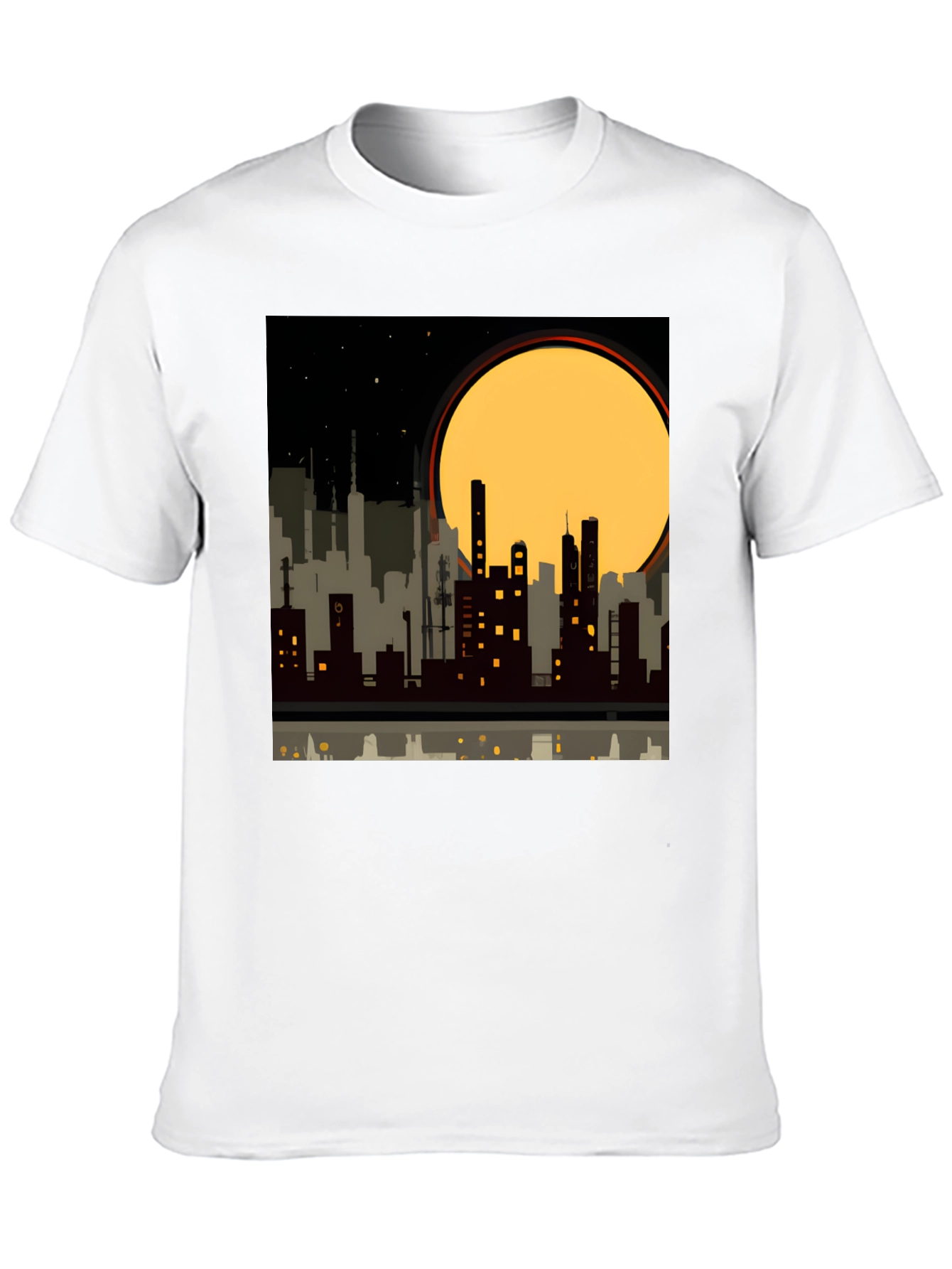 Urban Nights Graphic Tee - Cityscape Silhouette