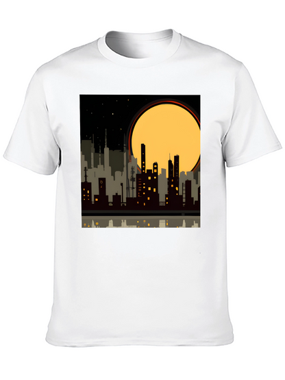 Urban Nights Graphic Tee - Cityscape Silhouette
