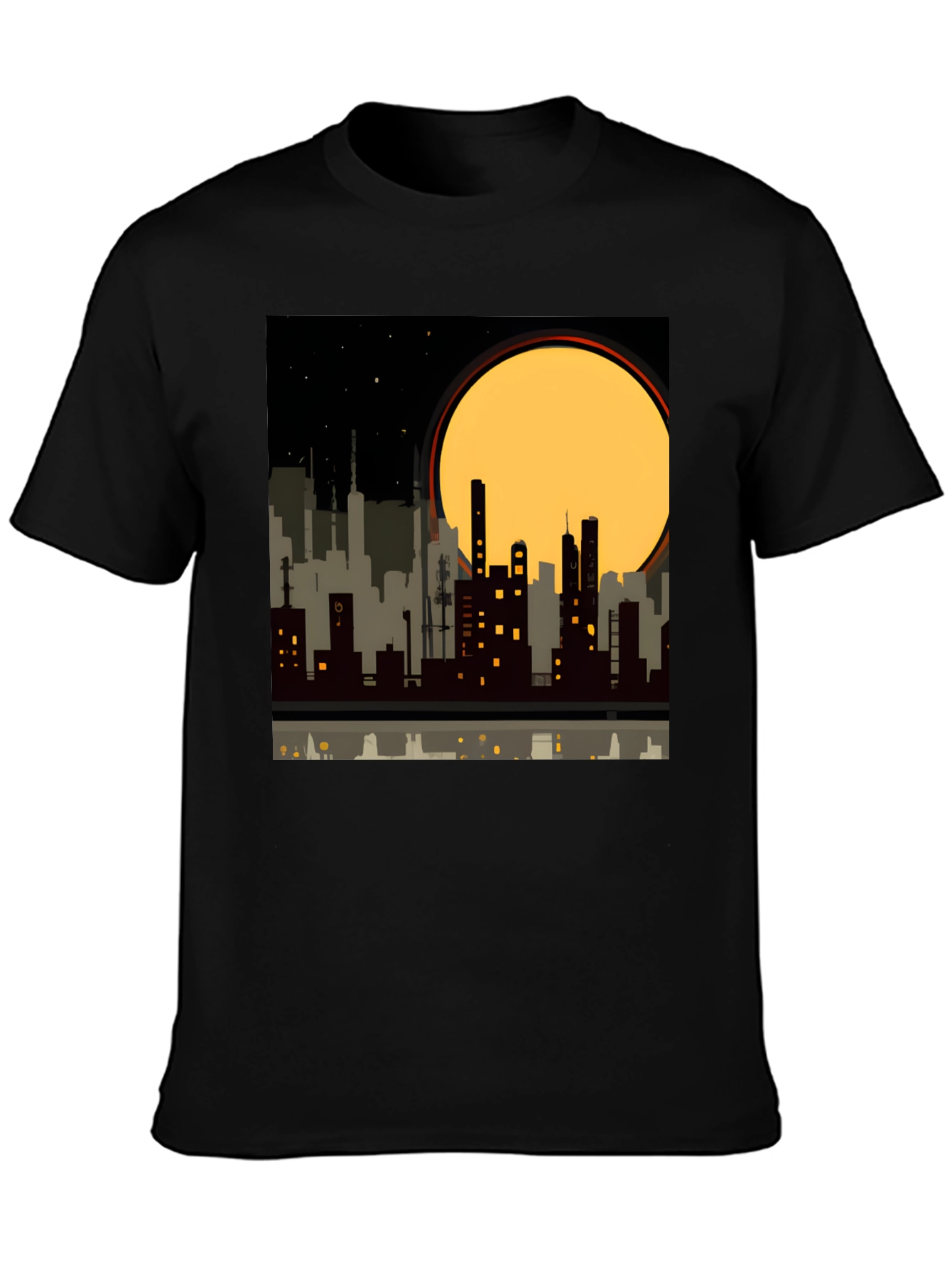 Urban Nights Graphic Tee - Cityscape Silhouette