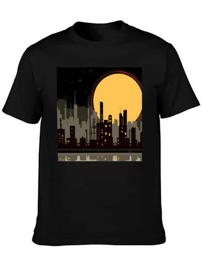 Urban Nights Graphic Tee - Cityscape Silhouette