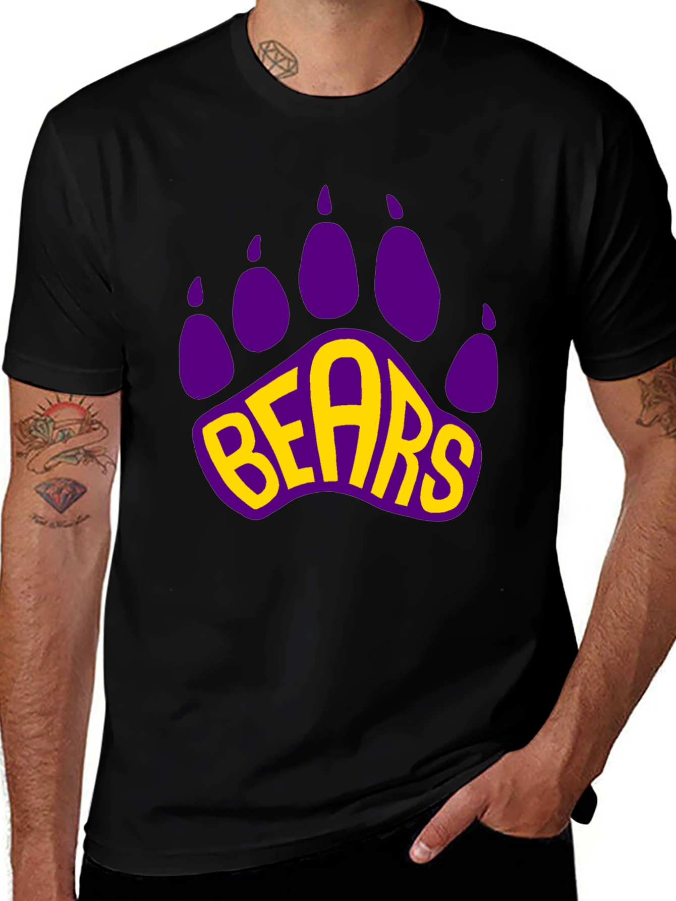 Bears Paw Print Graphic T-Shirt