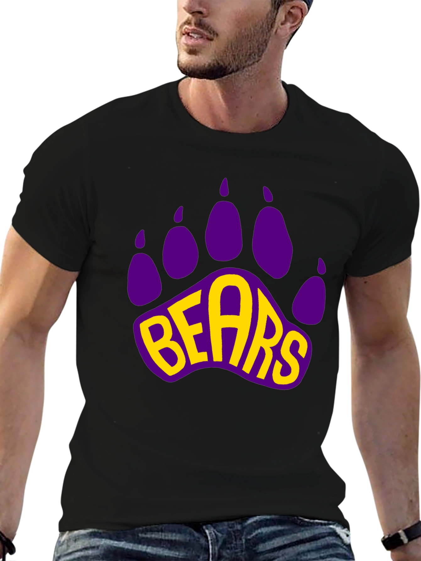 Bears Paw Print Graphic T-Shirt