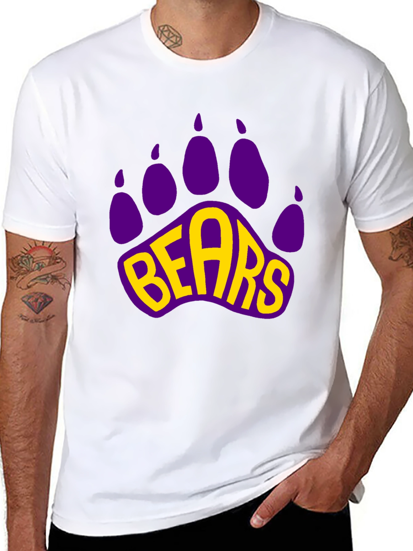 Bears Paw Print Graphic T-Shirt