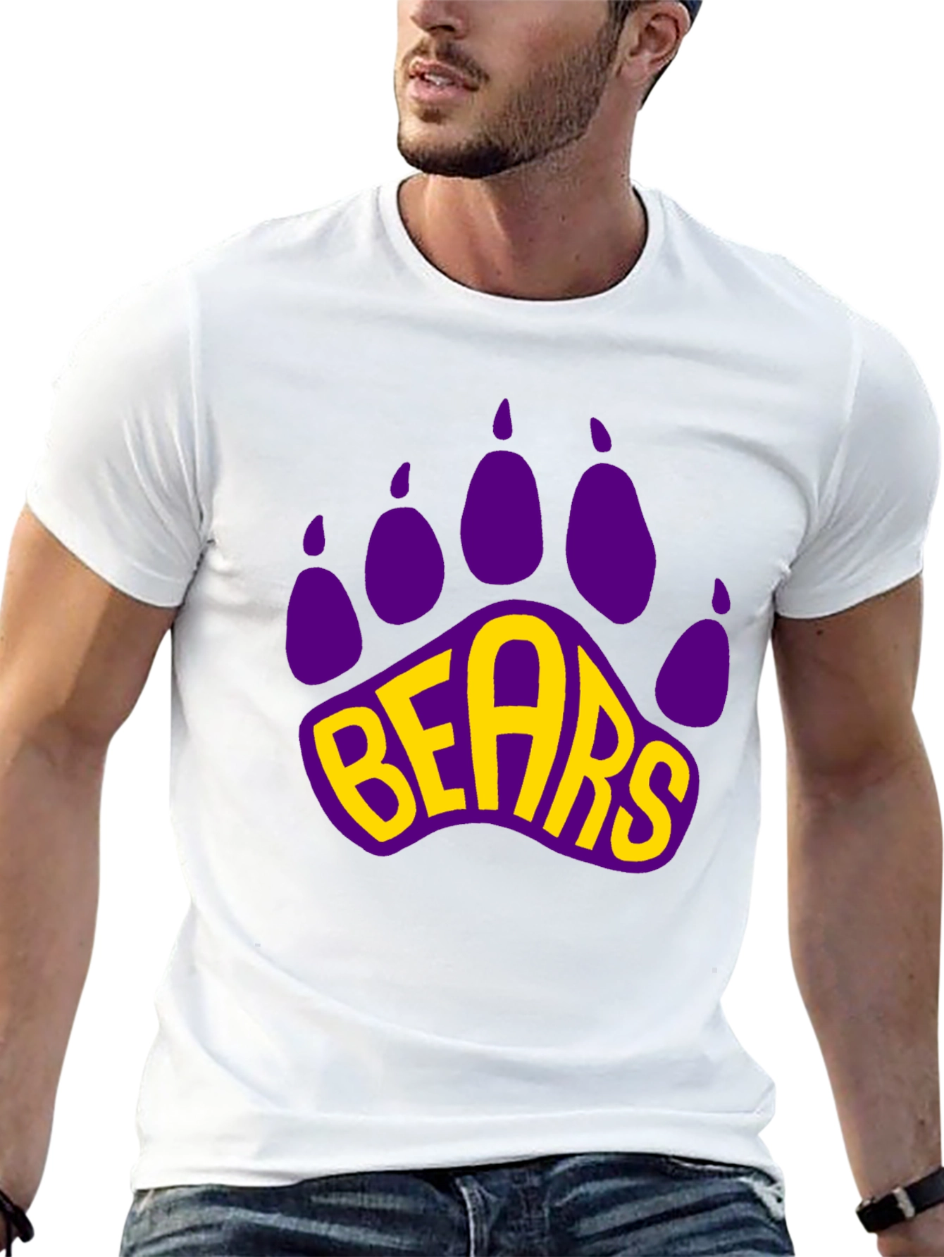 Bears Paw Print Graphic T-Shirt