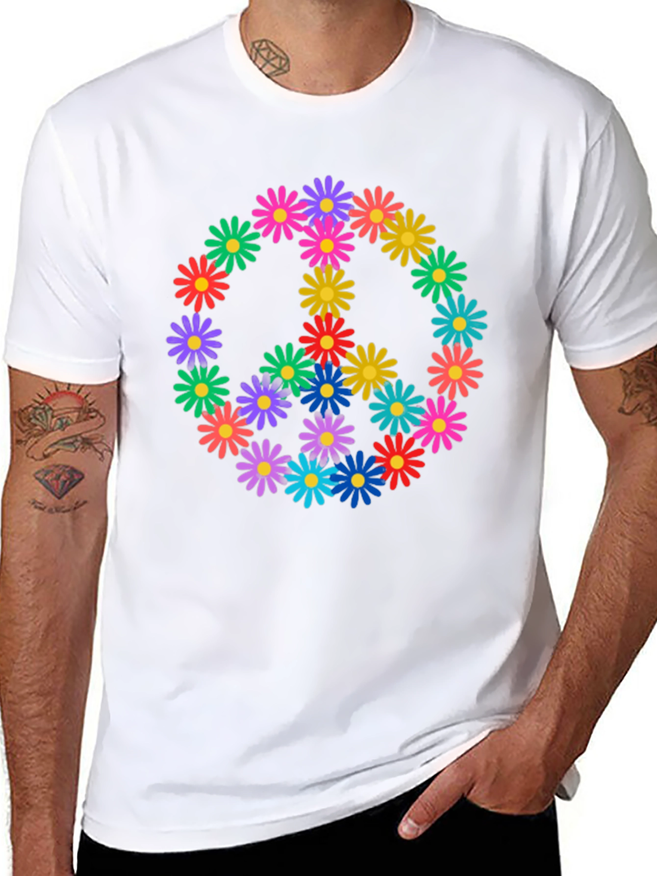 Peace Sign Daisy Flower T-Shirt