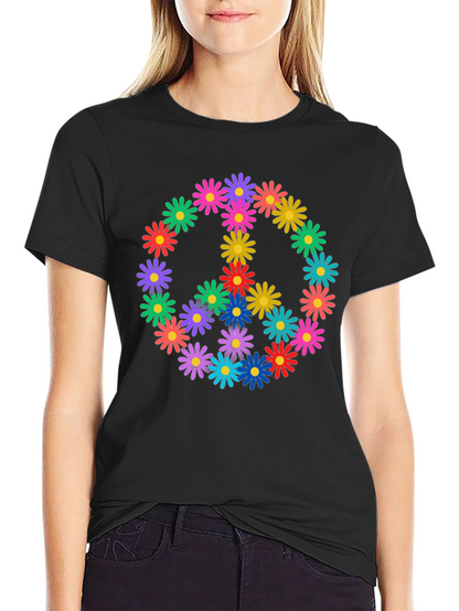 Peace Sign Daisy Flower T-Shirt