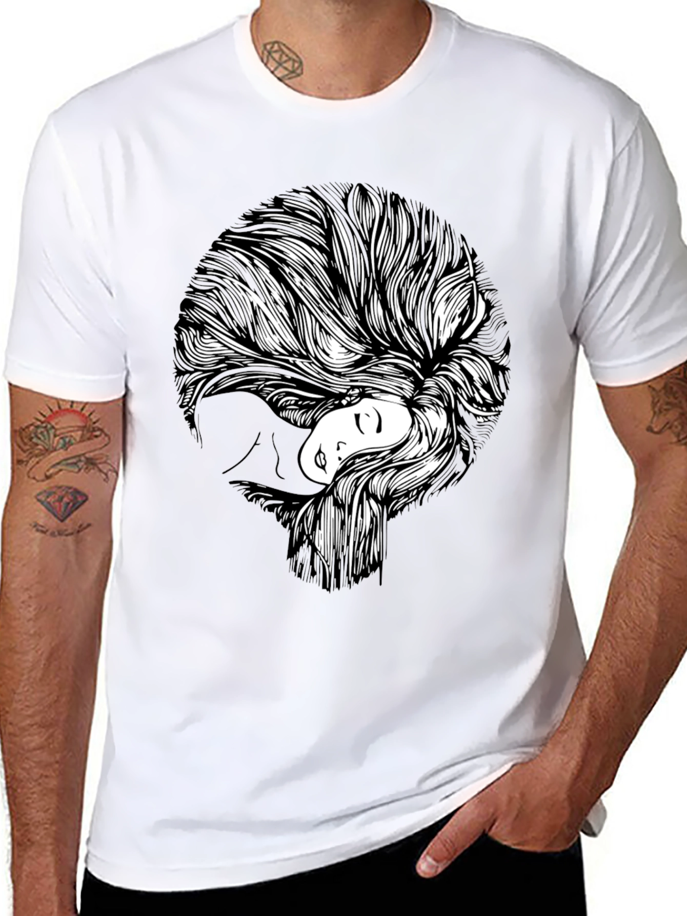 Abstract Woman Graphic Print T-Shirt
