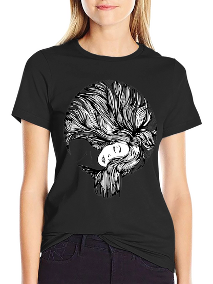 Abstract Woman Graphic Print T-Shirt