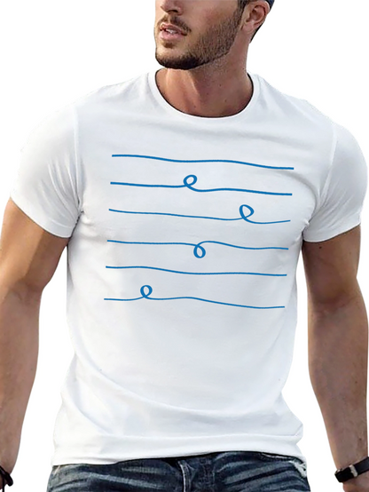 Abstract Line Art Black T-Shirt