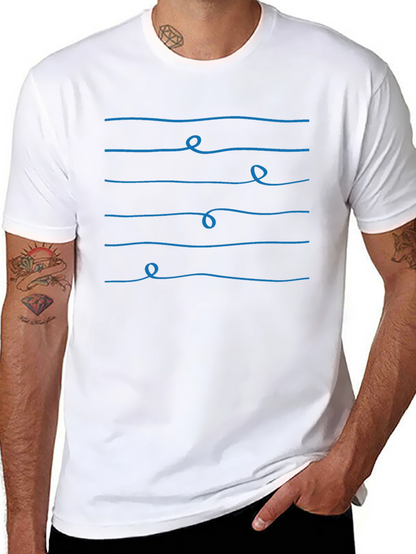Abstract Line Art Black T-Shirt