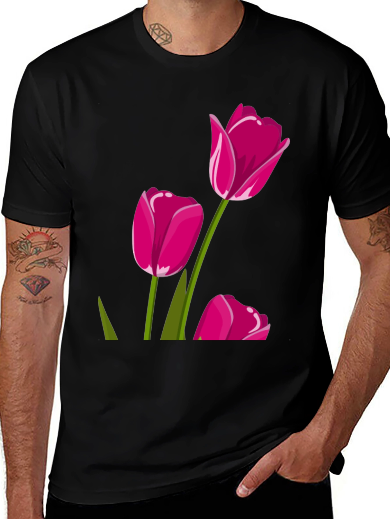 Tulip Graphic Tee - Stylish Floral Design