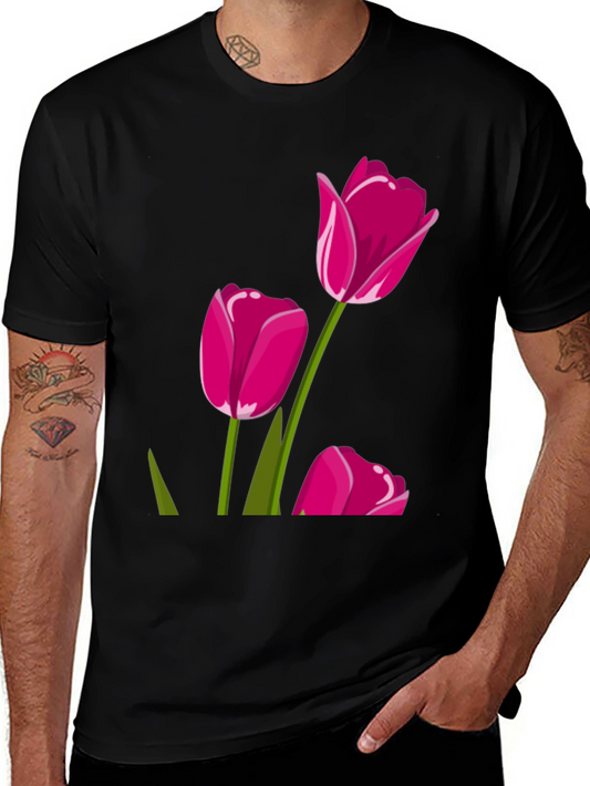 Tulip Graphic Tee - Stylish Floral Design