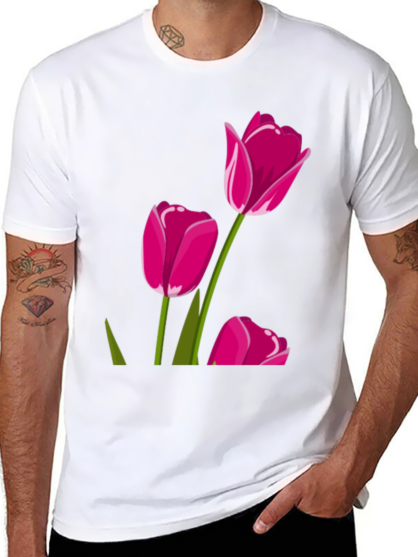 Tulip Graphic Tee - Stylish Floral Design