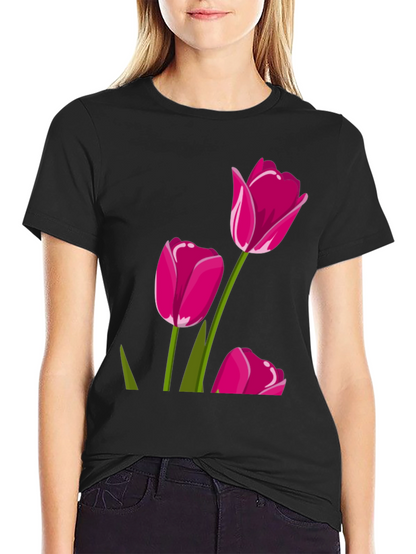 Tulip Graphic Tee - Stylish Floral Design