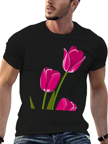 Tulip Graphic Tee - Stylish Floral Design