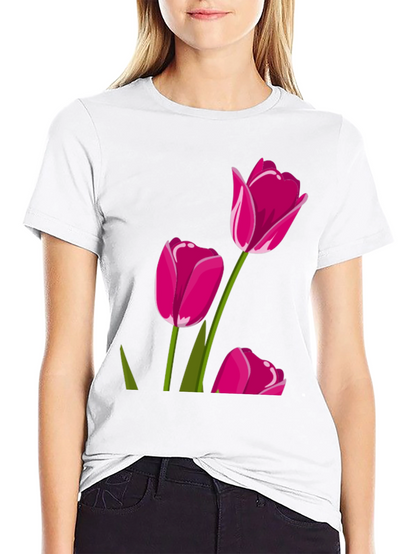 Tulip Graphic Tee - Stylish Floral Design