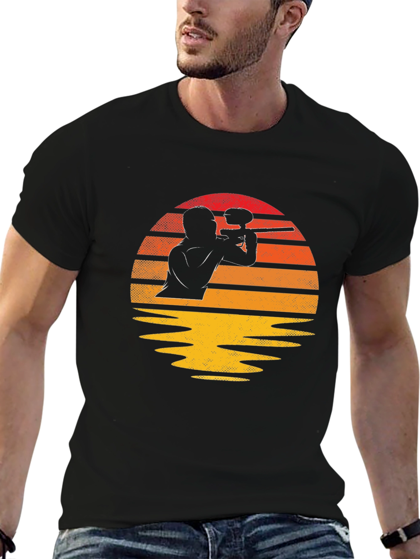 Paintball Sunset Graphic Tee - Black