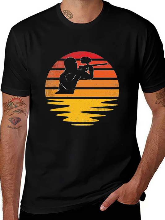Paintball Sunset Graphic Tee - Black