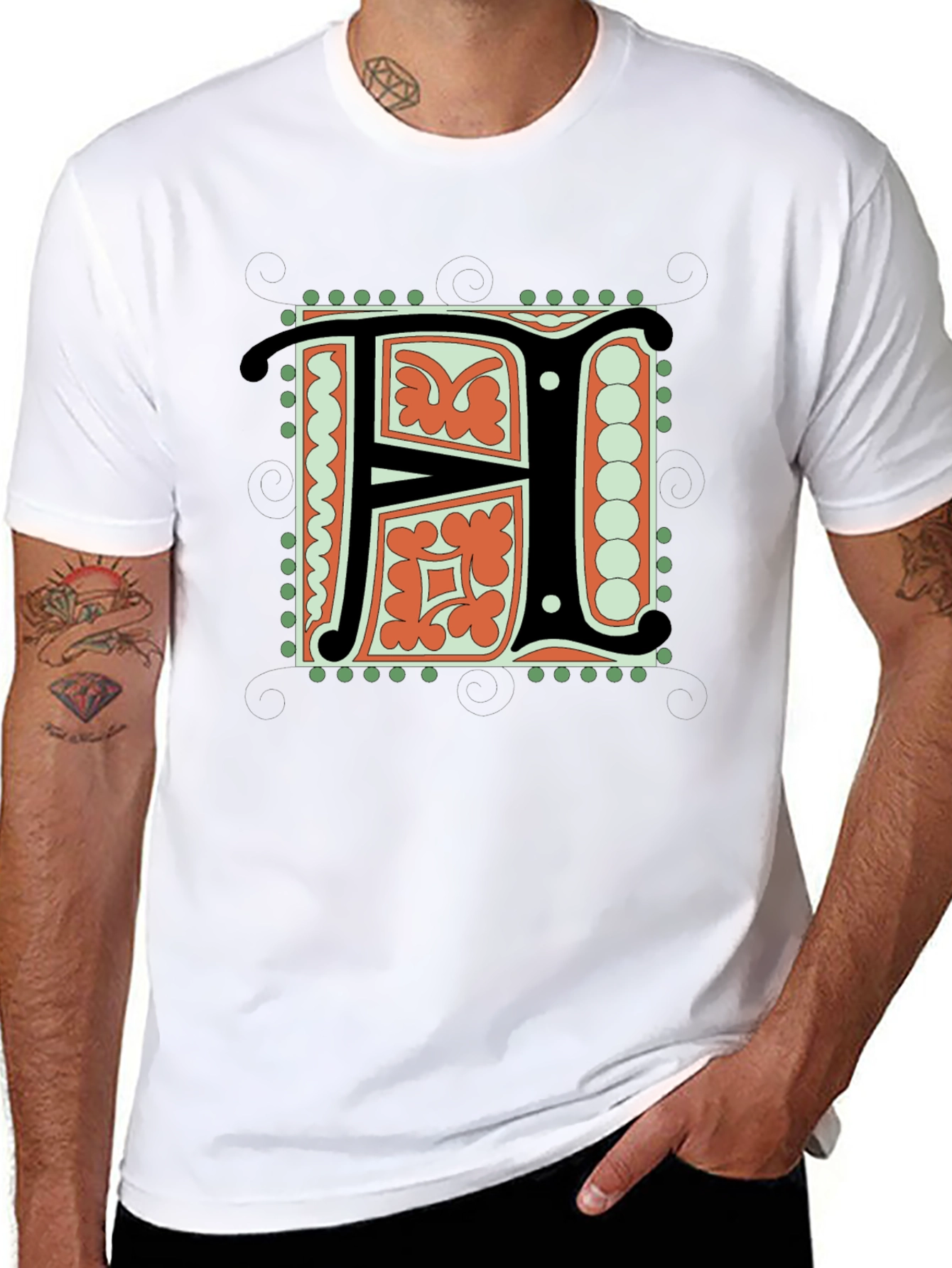 Illuminated Initial F T-Shirt