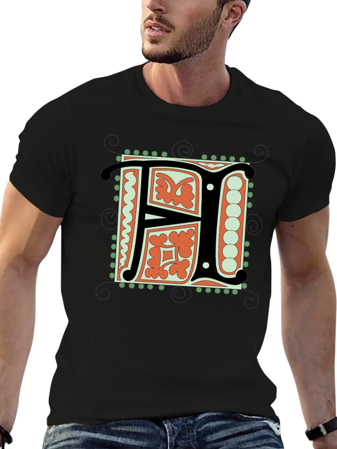 Illuminated Initial F T-Shirt