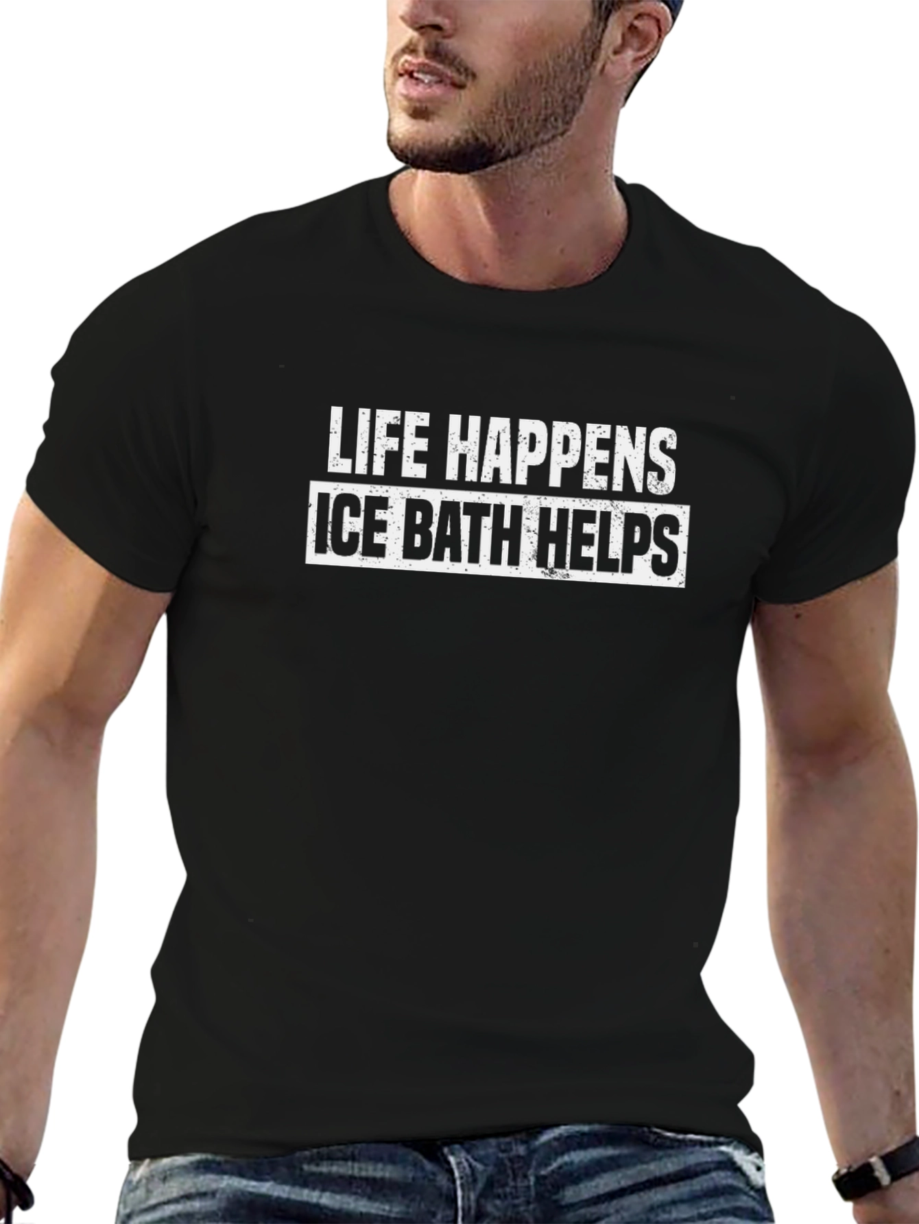 Life Happens Ice Bath Helps Graphic T-Shirt