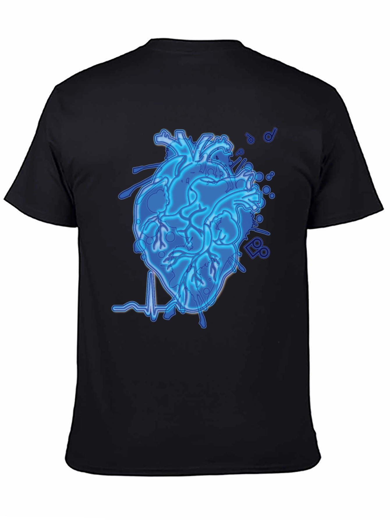 Electric Heartbeat Graphic Tee - Black