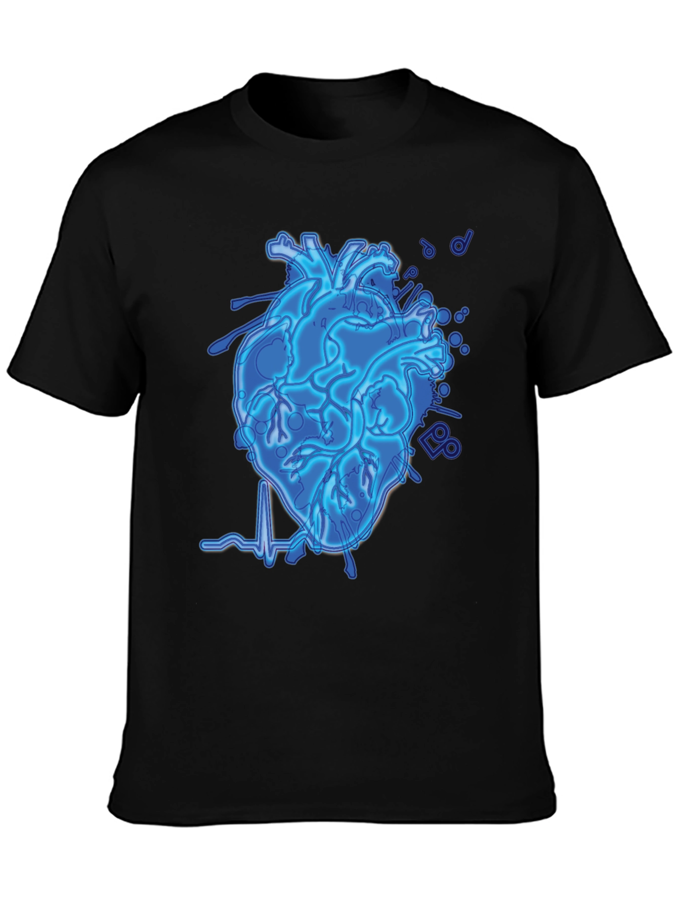 Electric Heartbeat Graphic Tee - Black