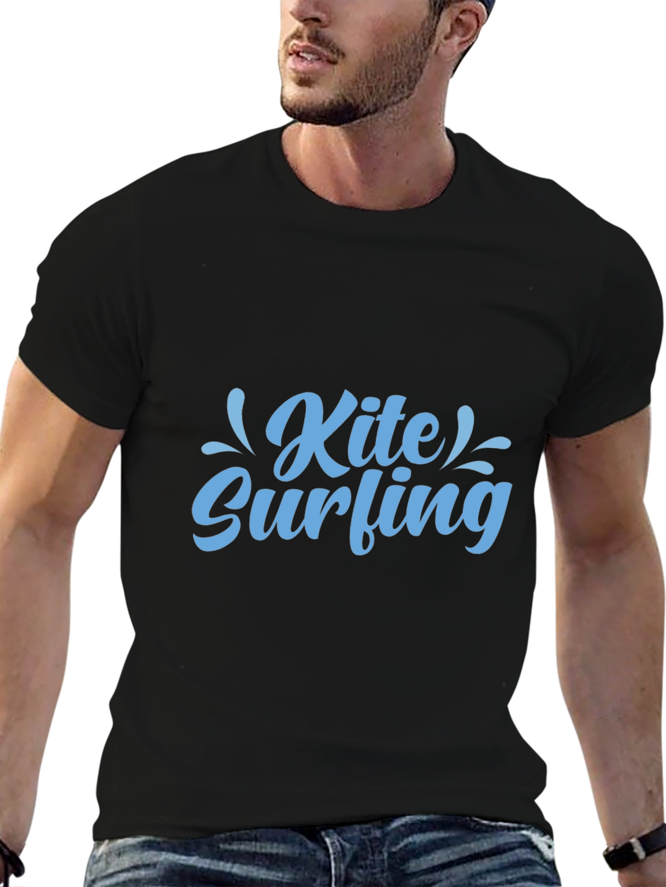 Kite Surfing Graphic Black Tee